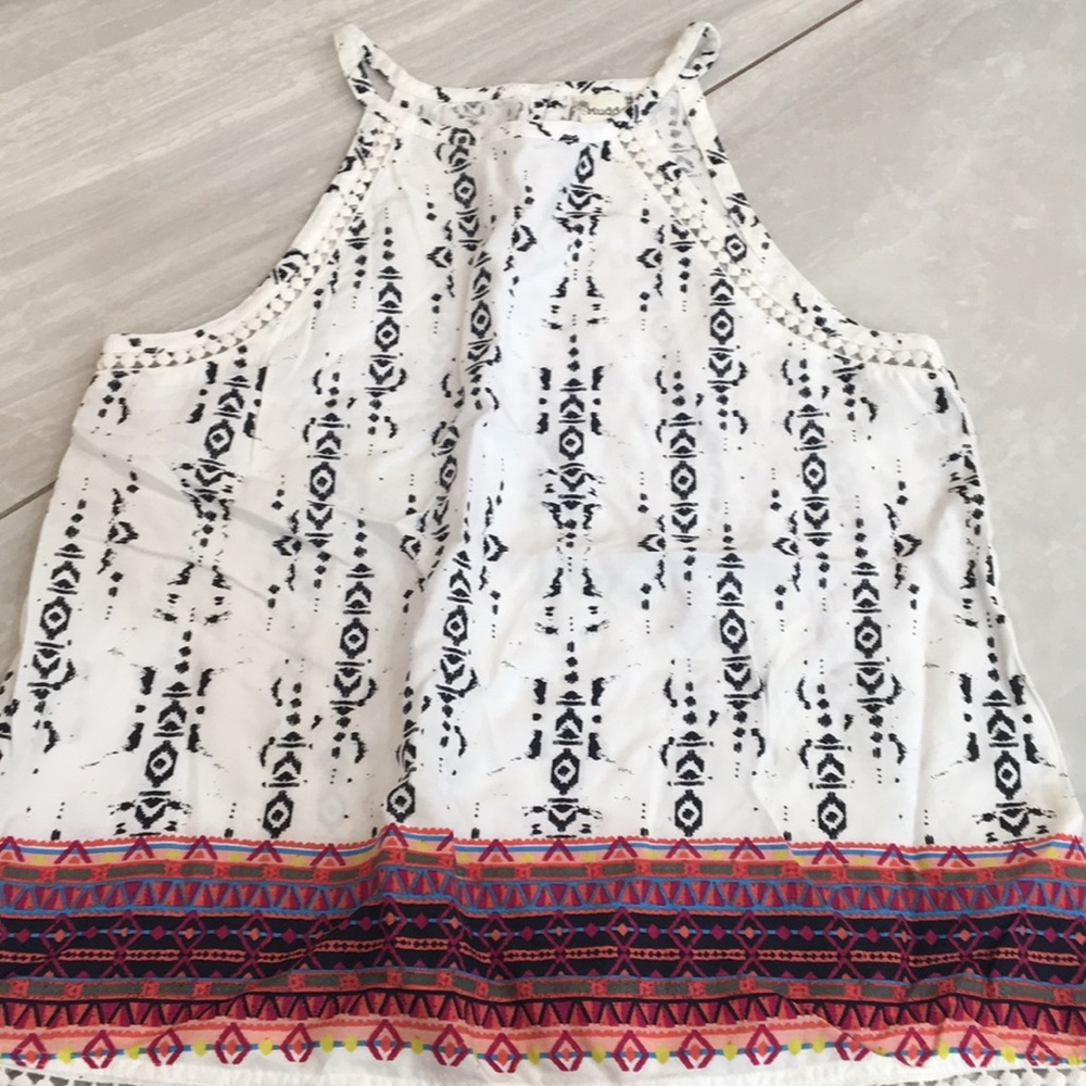 Crochet trim high nk tank 14 girls